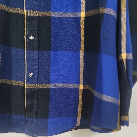 Y2K Northwest Territory Mens Plaid Flannel Button Up Shirt Size XL Blue Vintage - Picture 3 of 11